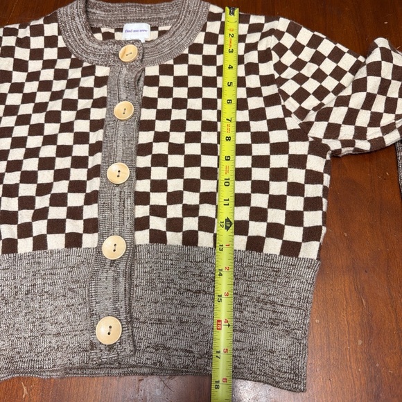 Find Me Now Brown Checkered Cardigan M - Picture 7 of 7